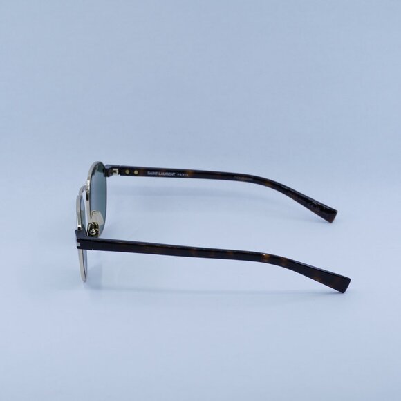 Saint Laurent SL707 002 Sunglasses Gold/Havana Round Frame, Green Lenses - Picture 9 of 12